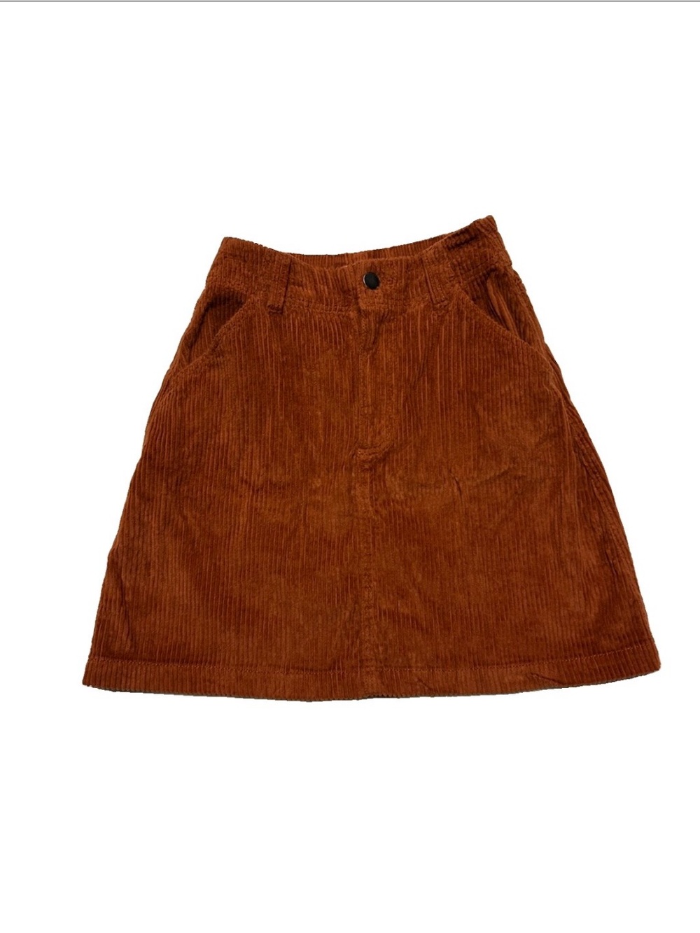 Pact Women’s Size XS Corduroy Mini Skirt Organic Cotton Burnt Orange Boho Preppy